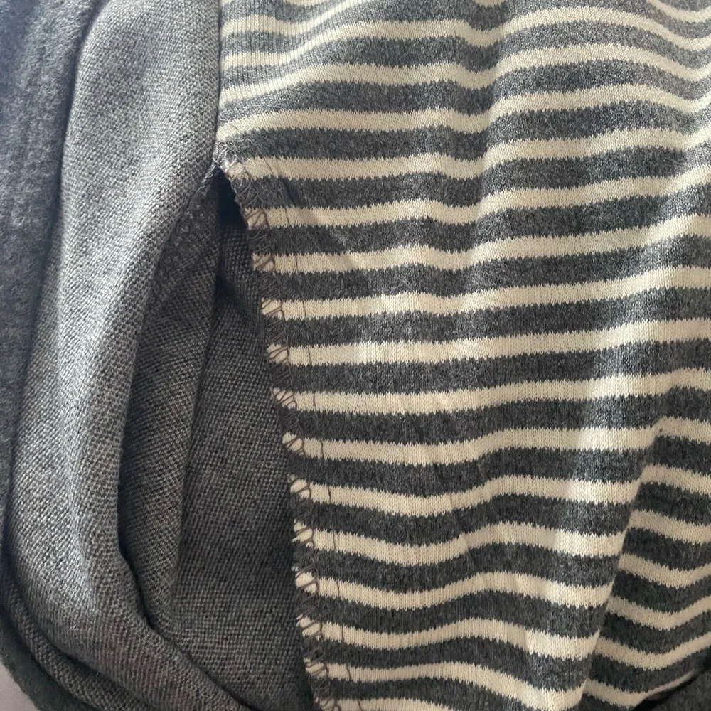 Vintage 90s Sears SA Sport Faux Layered Wrap Top Gray Striped Grunge USA